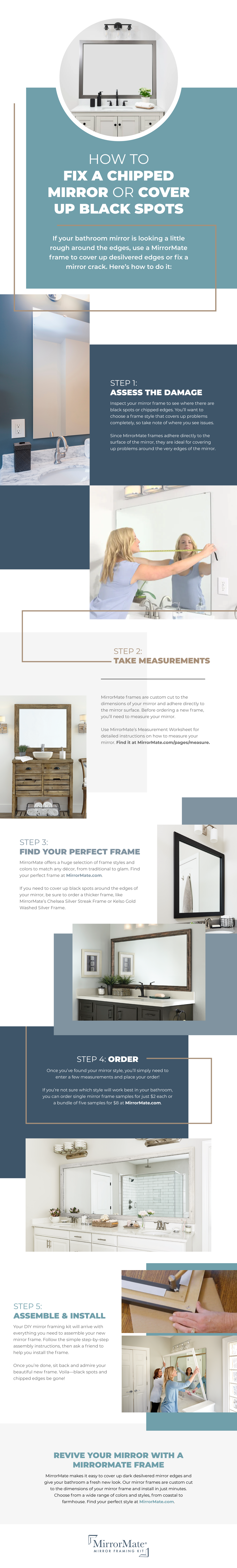 How to Fix a Chipped Mirror or Cover Up Black Spots Infographic