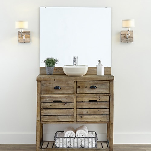 wood vanity mirror