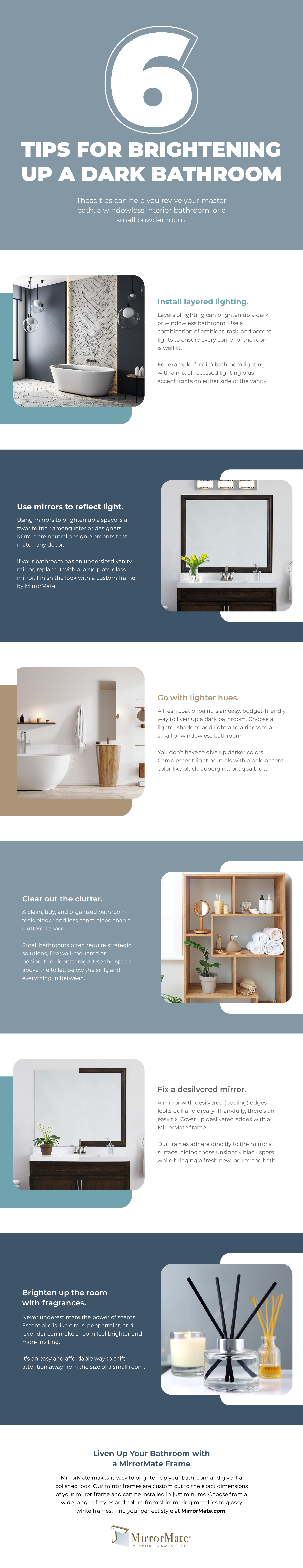 Tips for Brightening Up a Dark Bathroom Infographic
