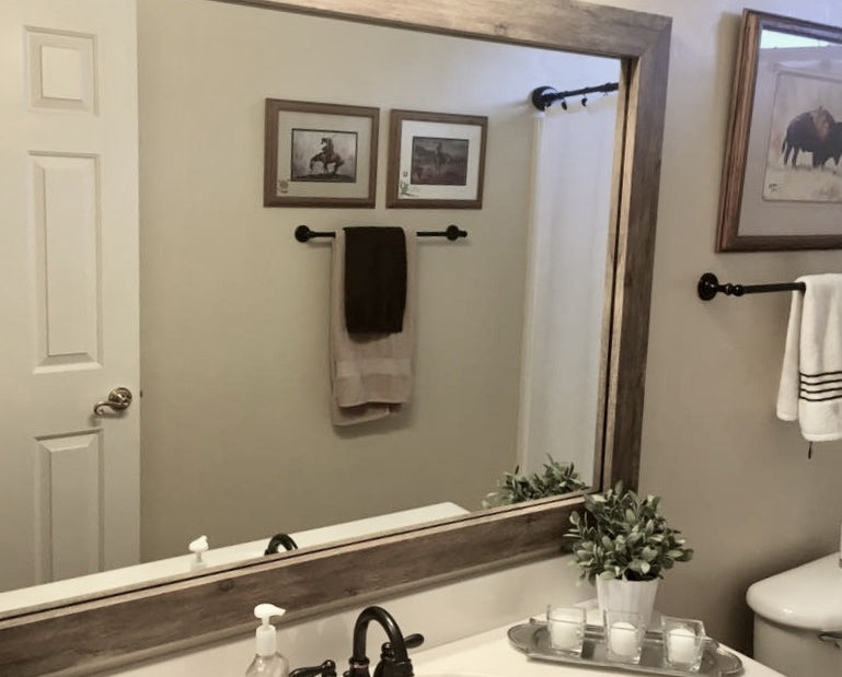Western Motif Style Bathroom Mirror Frame
