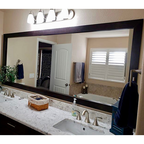 Espresso Mirror Frame Frames For Bathroom Wall Mirrors Mirrormate