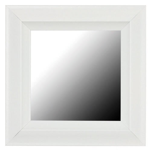 large white framed mirror