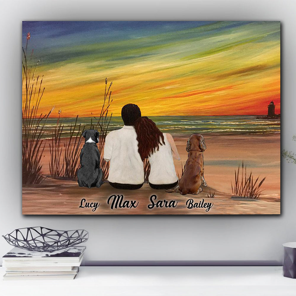 personalized dog and owner canvas