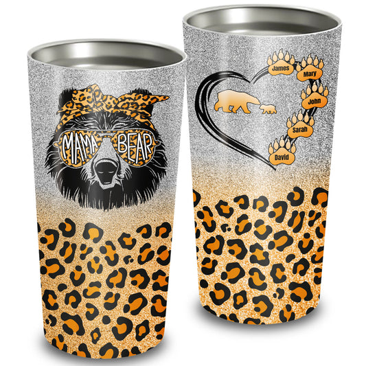 Mama Leopard Glass Cup ~ Libbey Glass Can ~ 16 oz ~ Cheetah Print ~ Mama ~  Coffee ~ Beer ~ Gift Ideas ~ For Her ~ Personalized ~ Custom