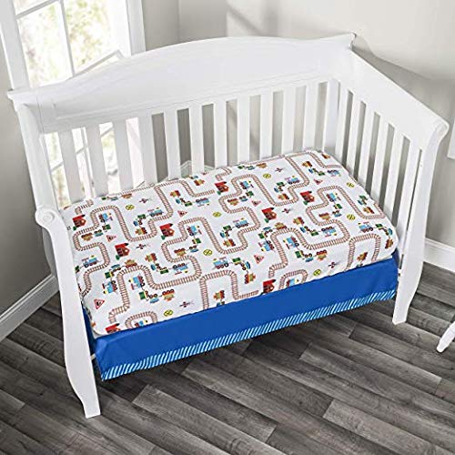 light blue crib sheet