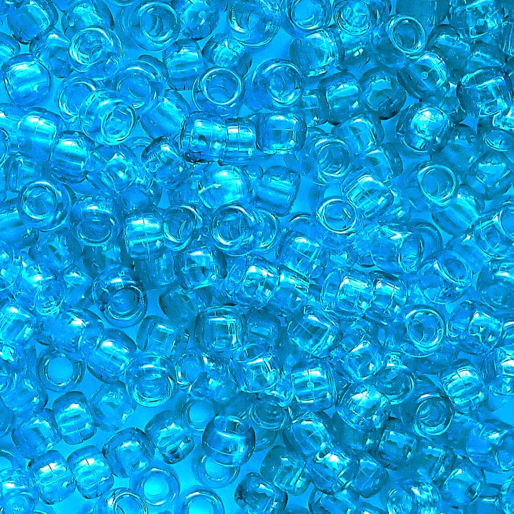 Turquoise Plastic Craft Pony Beads 6x9mm, 500 beads Bulk Pack - Bead Bee