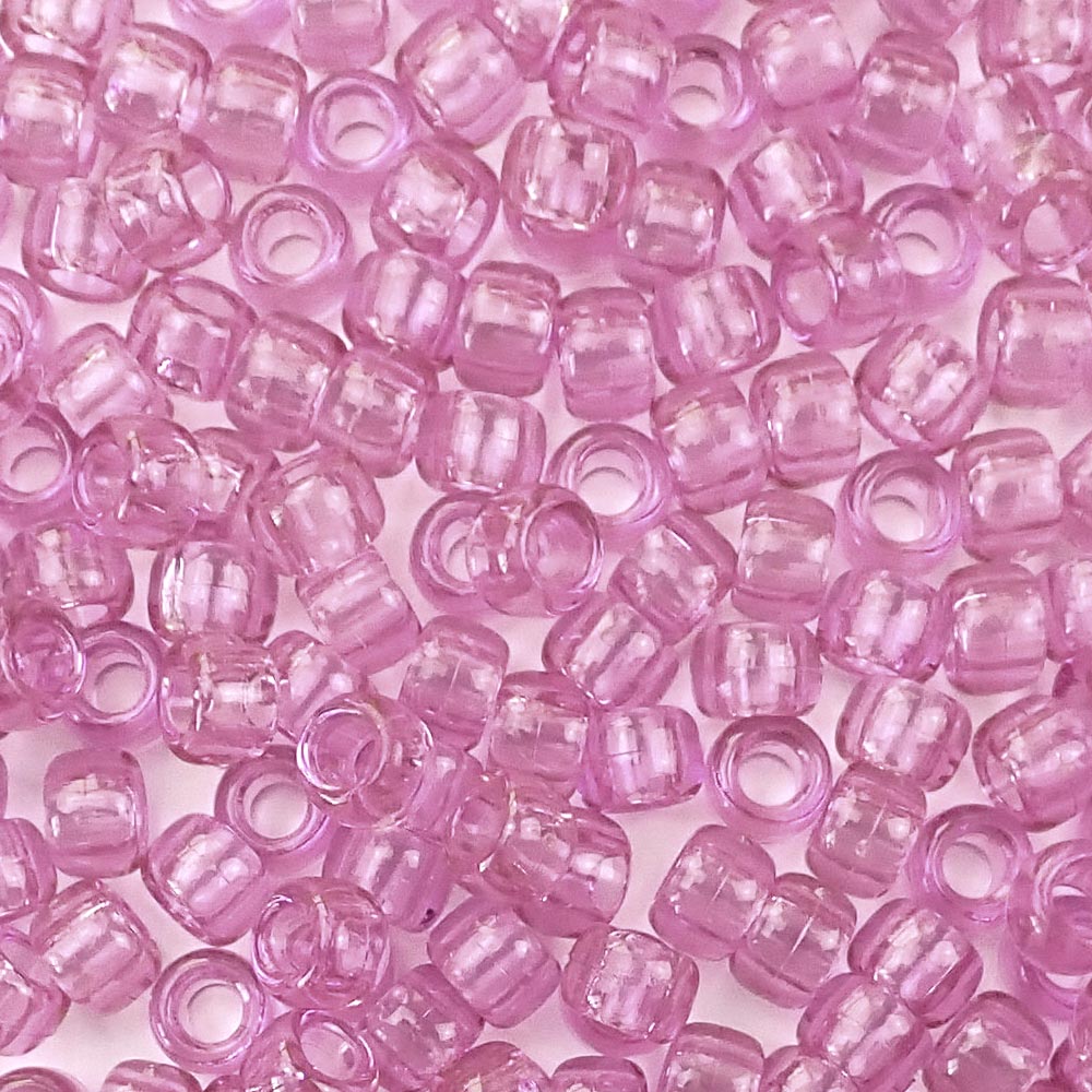 Dk Amethyst Purple Transparent Craft Pony Beads 6x9mm, 500 beads, Bulk -  Bead Bee