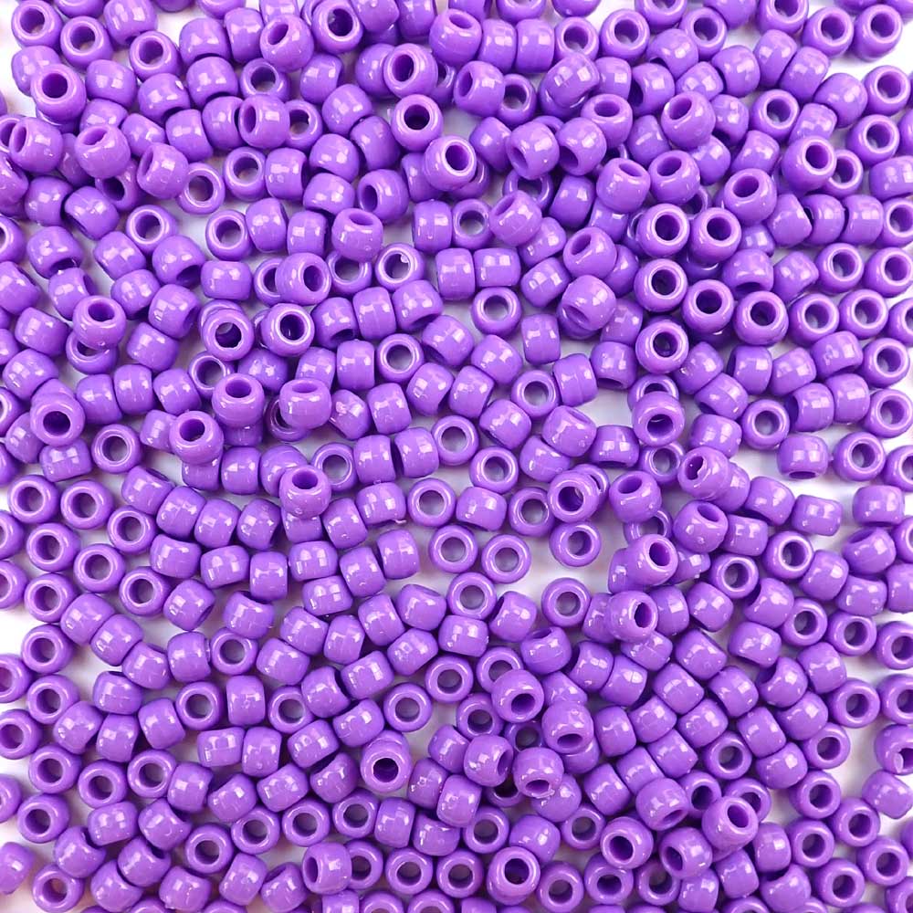 Plum Purple Plastic Pony Beads 6 x 9mm, 500 beads