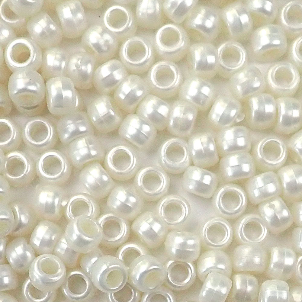 Teal Pearl Plastic Craft Pony Beads 6x9mm, 500 beads Bulk Pack - Bead Bee