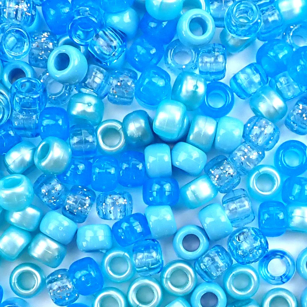 Pacific Blue Mix Pony Beads for bracelets, jewelry, arts crafts
