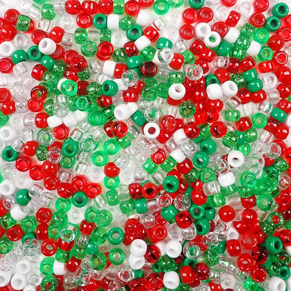 Bright Opaque Multicolor Mix Plastic Pony Beads 6 x 9mm, 500 beads