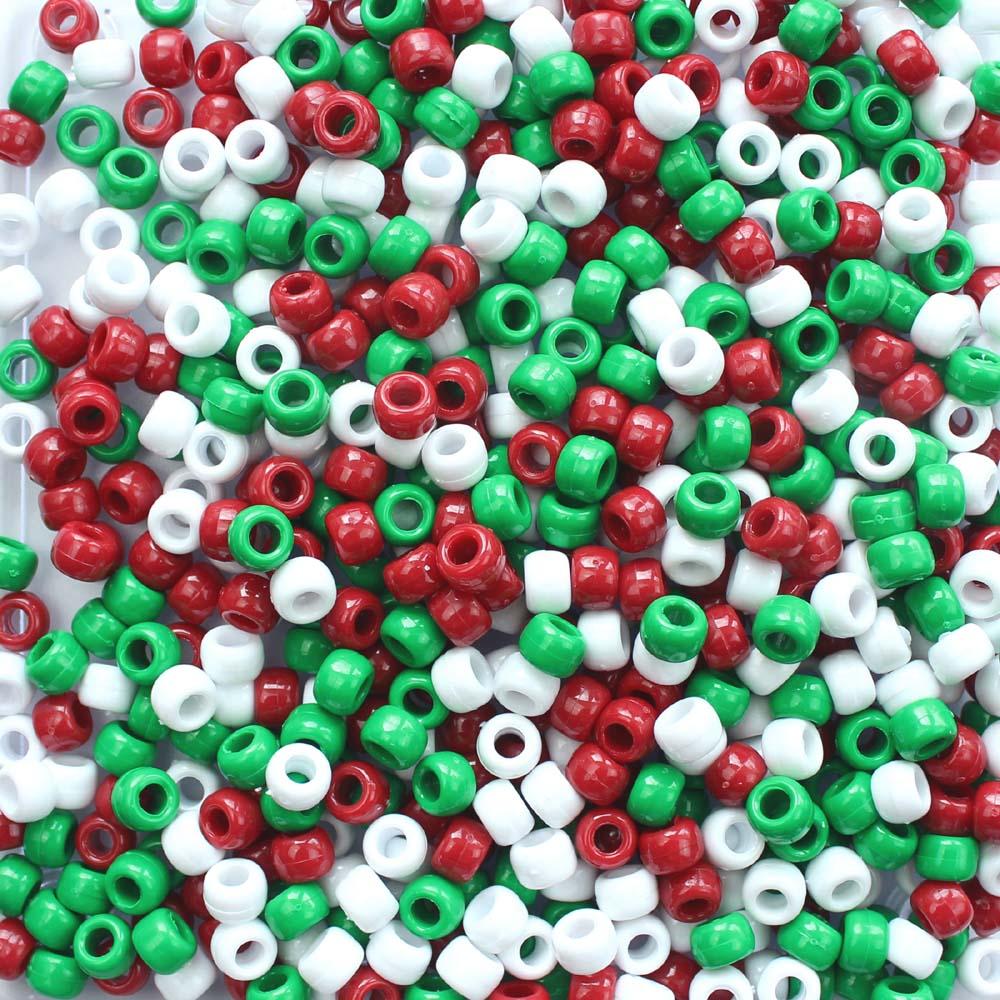 Red Opaque Pony Beads - 9mm - 300/Pack