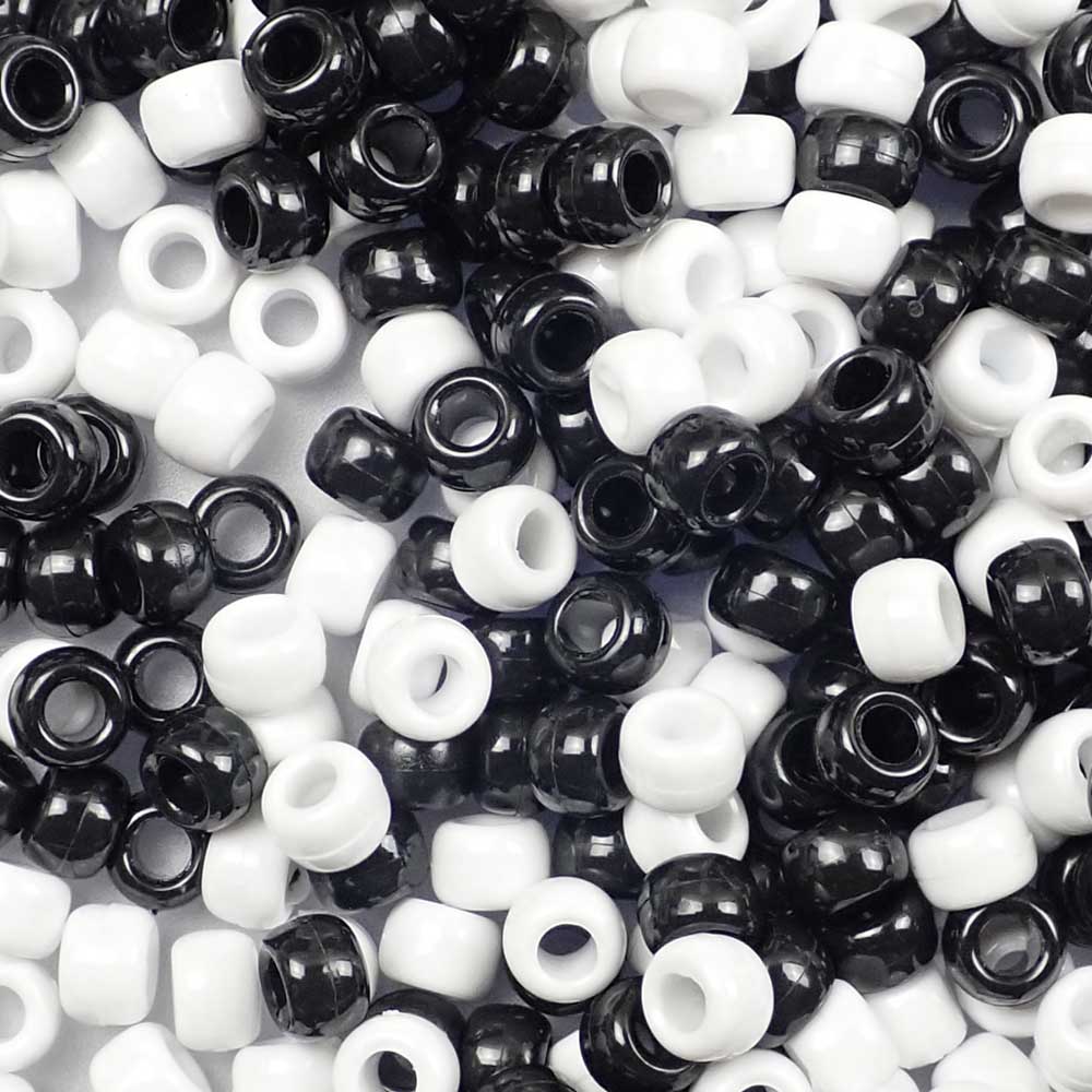 Bold Bright Mix Plastic Craft Pony Beads 6x9mm Bulk, Made in the USA - Pony  Beads Plus