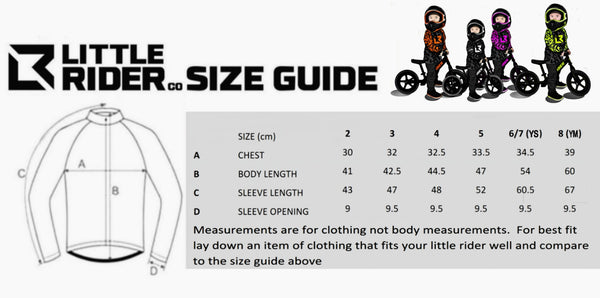 Bike Jersey Size Chart