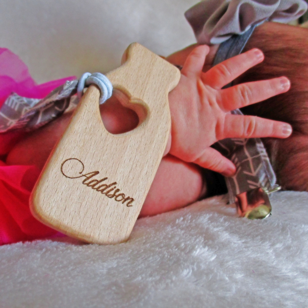 wooden teether safe