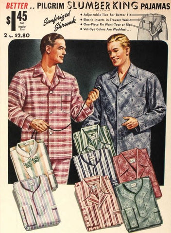 Pyjamas for British Men 1930s and 40s