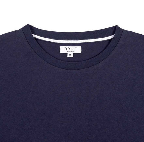 Organic Cotton Navy Sleepwear T-shirt from Drift Sleepwear