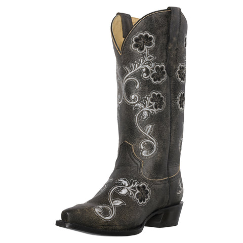 cowboy boots with white flowers