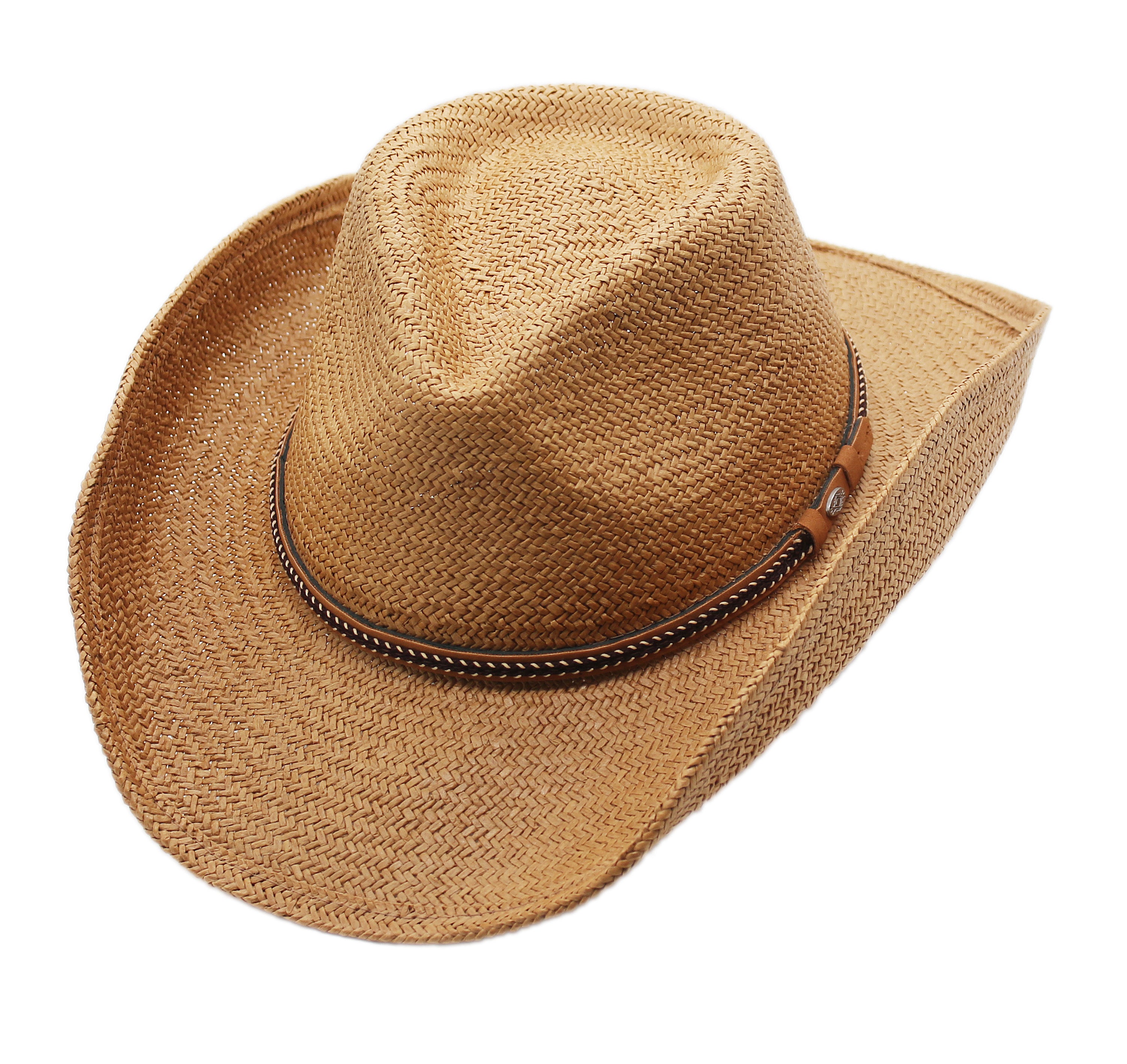 Sand n Sun Men’s Woven Straw Cowboy River Fishing Hat 🤠 Happy Hippy Fedora  