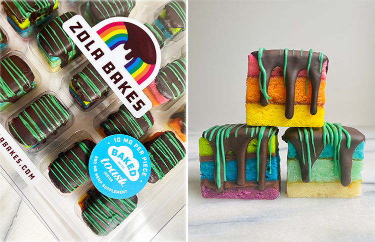 Zola Bakes X Toast Rainbow Cookies with CBD