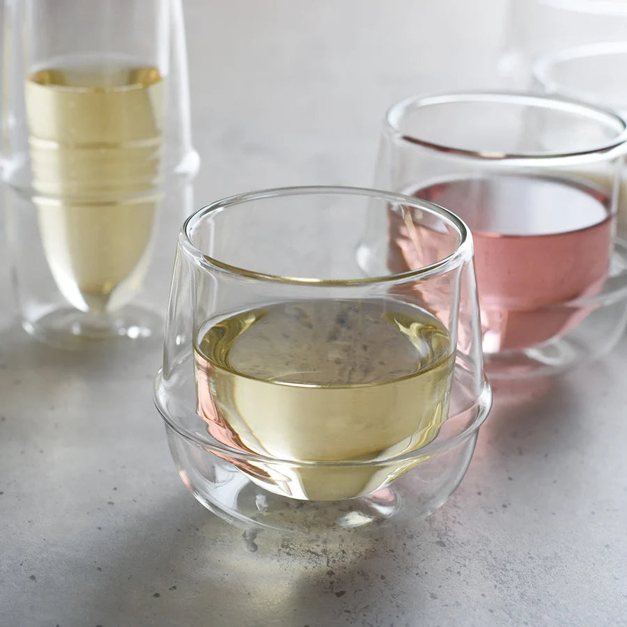KRONOS Double wall wine glass by Kinto