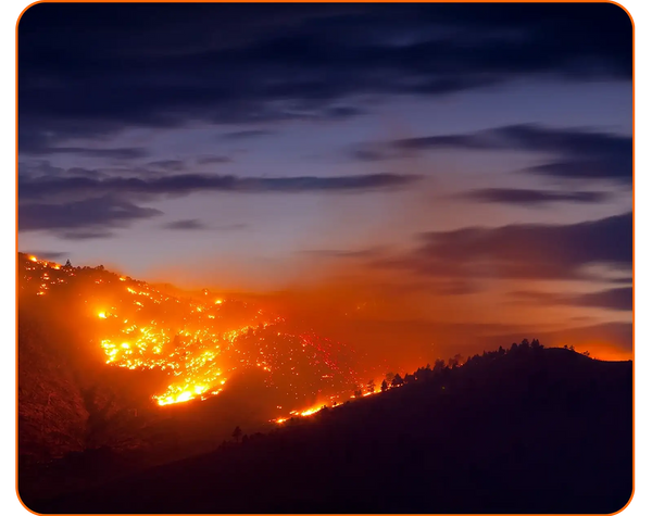 fires blazing in california at night