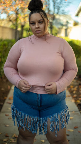 Terry Turtleneck - Mauve (Plus)