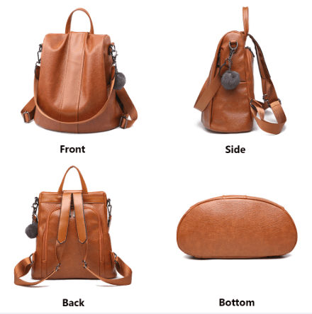 Anti-thief Women Backpack Leather HERALD FASHION