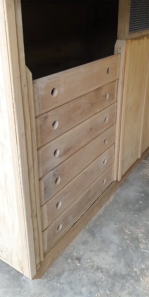 Goat shelter door modification side view