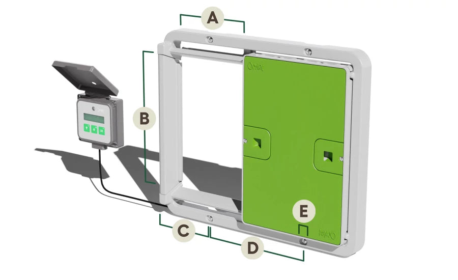Control Panel dimensions - Omlet Autodoor