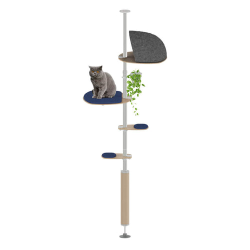 This sleeper kit is perfect for persistent relaxed cats who like plenty of space to lounge and also features a sisal rope kit for scratching and a decorative plant pot