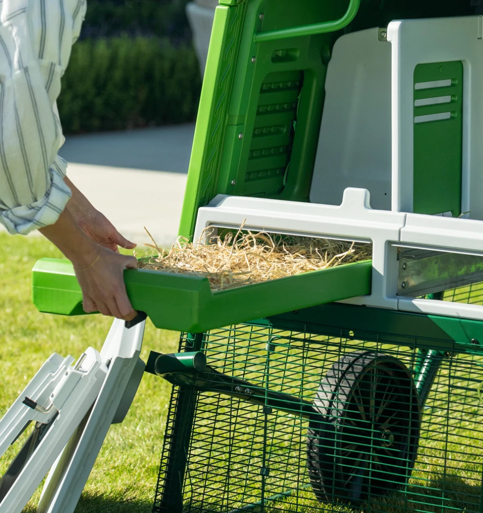 removable nesting box tray, eglu pro chicken coop by omlet