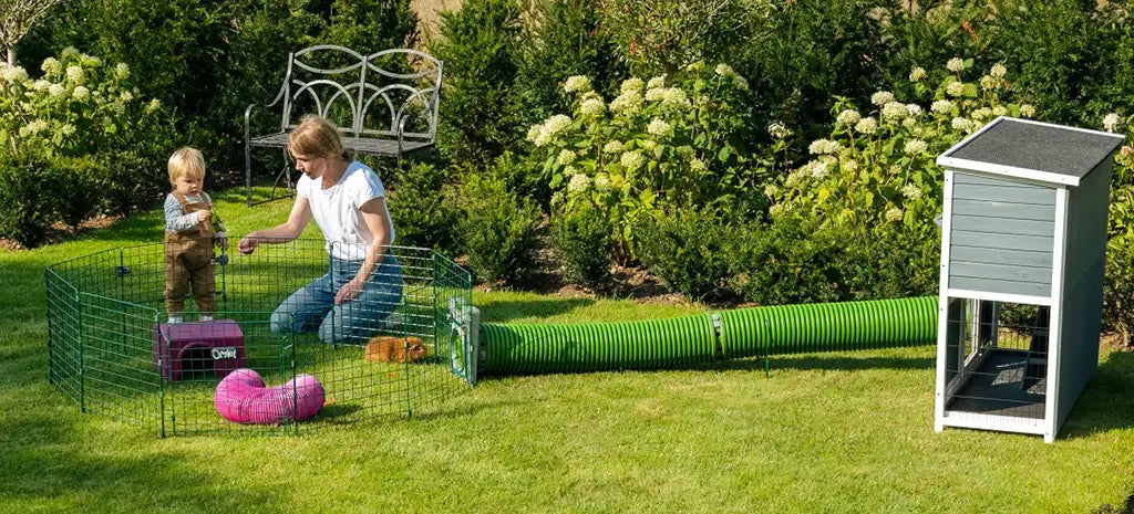 Omlet Zippi tunnels connect your hutch to a nearby run. Suits your pets and your space