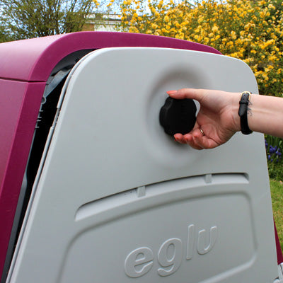 The Eglu has a single large door at the back