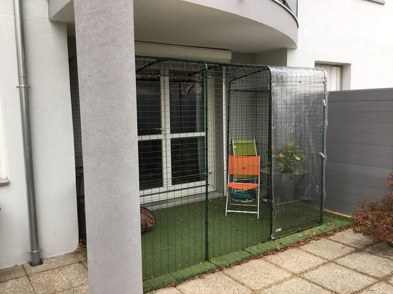 Access to this 2m x 3m (Size B) Catio is direct from the french doors