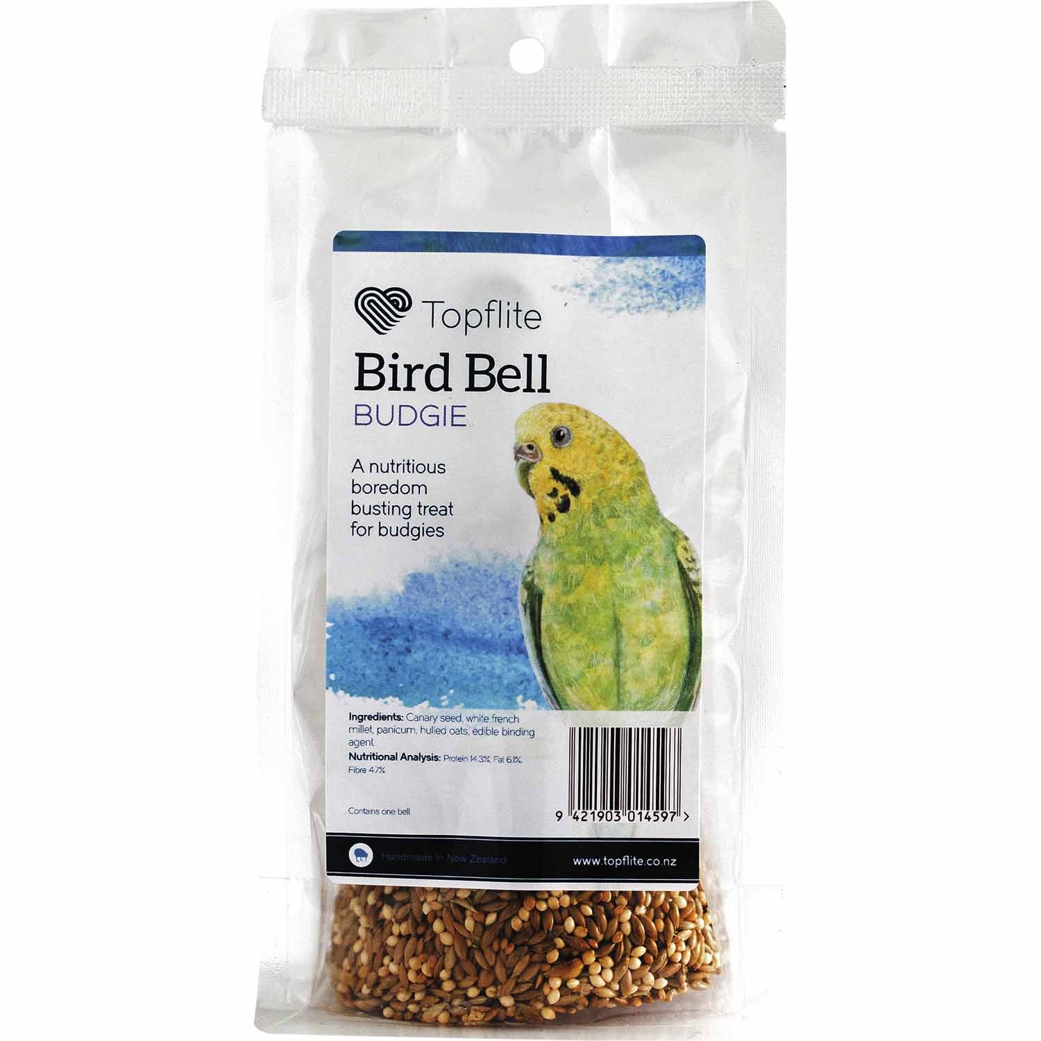 Topflite seed bells are highly nutritious treats that also provide enrichment