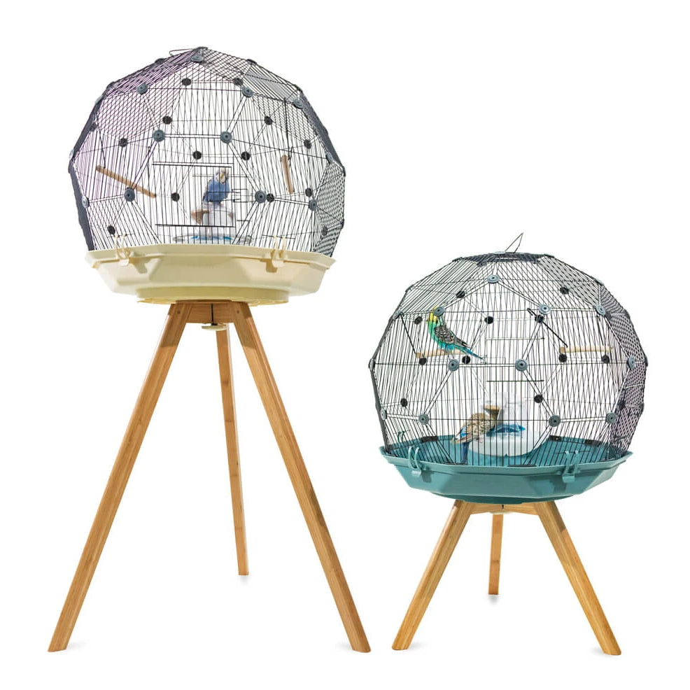 The Geo bird cage gives your pet budgies, canaries and finches space to fly in all directions