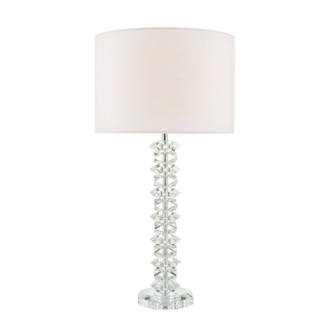 Kromo Champagne Color Solid Crystal Table Lamp With Off White