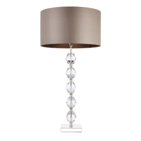 Kromo Champagne Color Solid Crystal Table Lamp With Off White