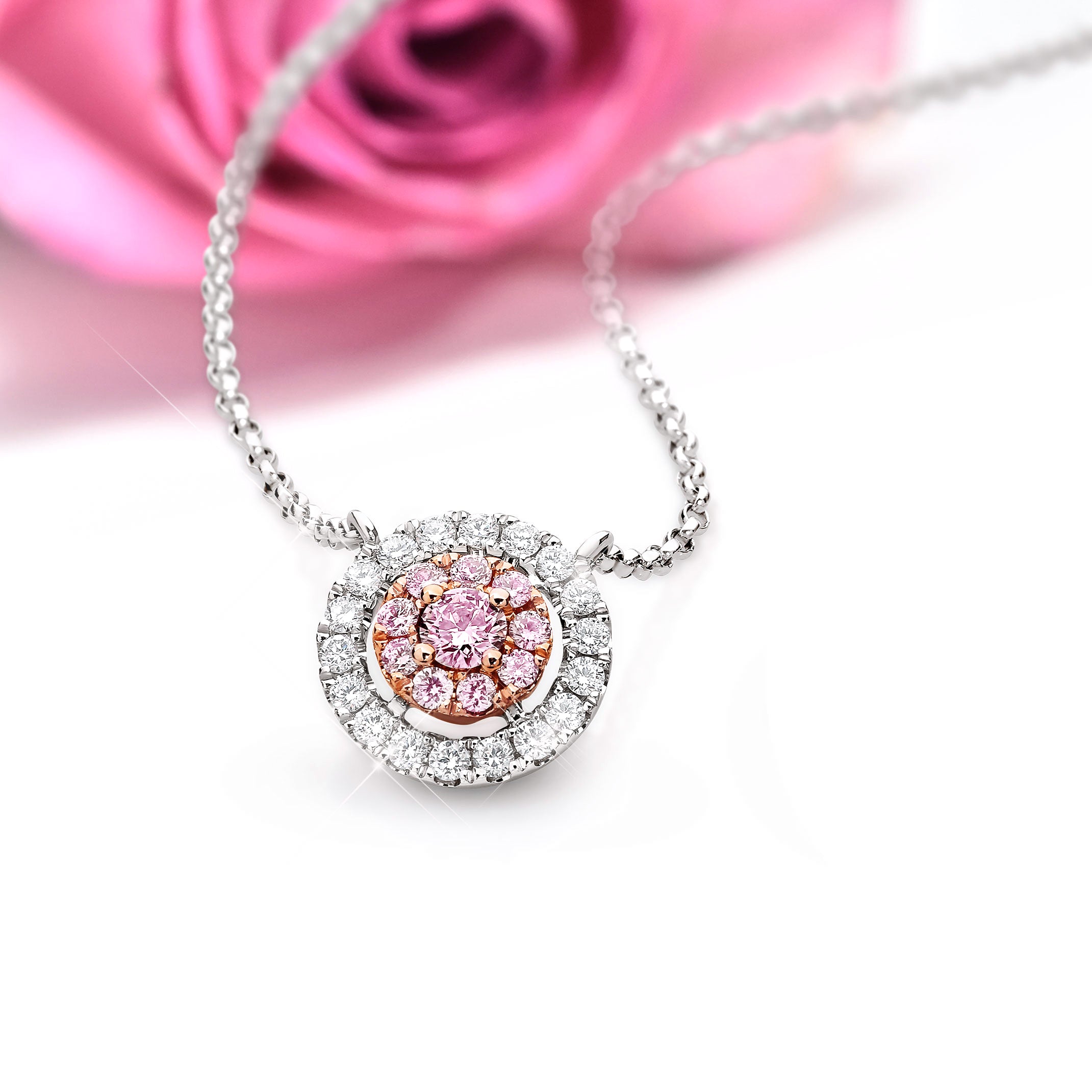 Natural Pink Diamond Pendant, Argyle Pink Diamond Necklace