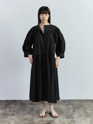 Low Waist Midi Dress, Black