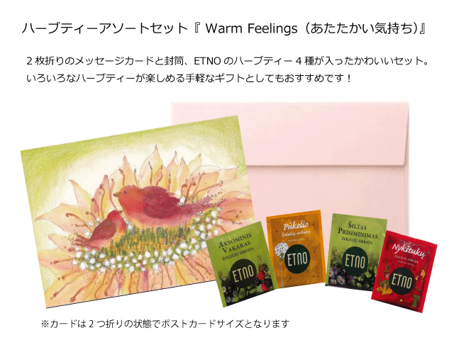Etnoハーブティー ティーバッグ4種 カード 封筒 セットト Warm Feelings Pasaka