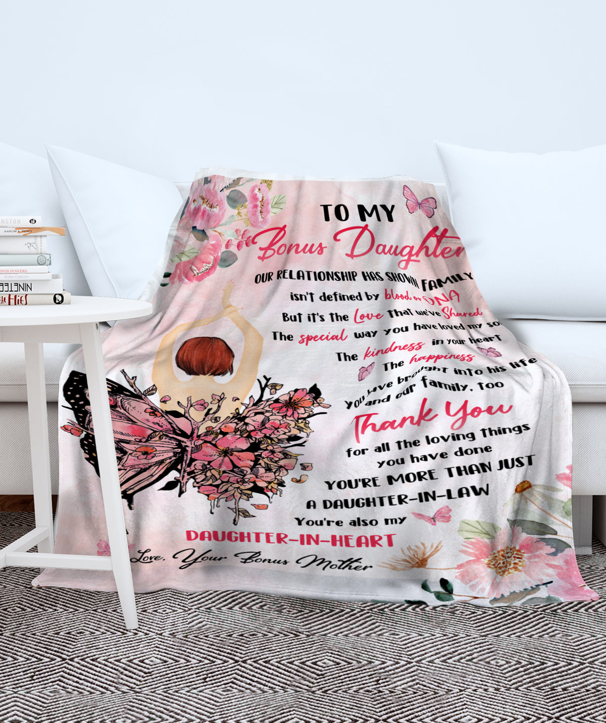 Personalized Custom Fleece Blanket, Daughter-In-Heart, Mother's Day ...