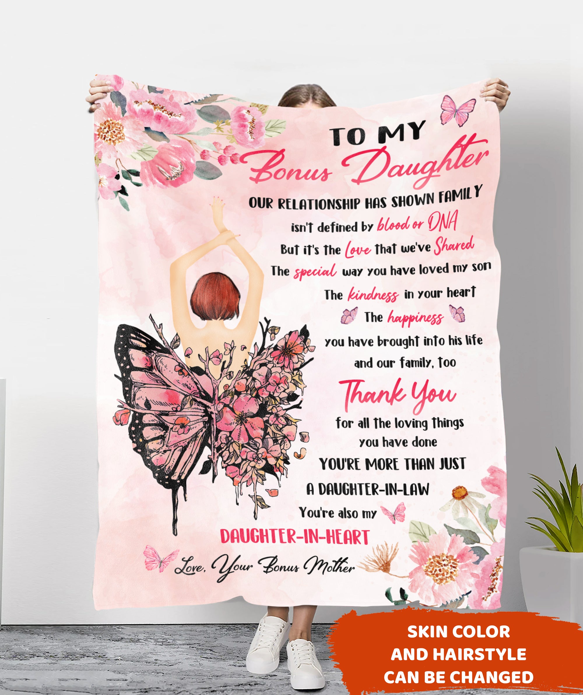 Personalized Custom Fleece Blanket Daughter In Heart Mothers Day Ts For Daughter In Law 7295