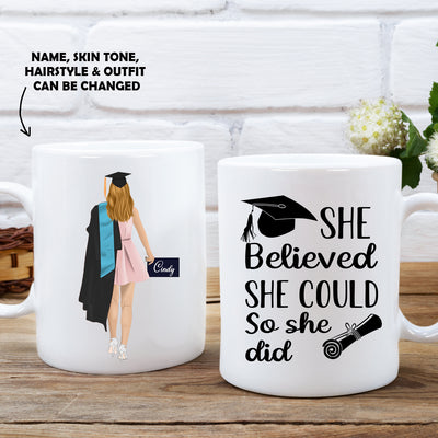 So She Did - Personalized Custom Coffee Mug