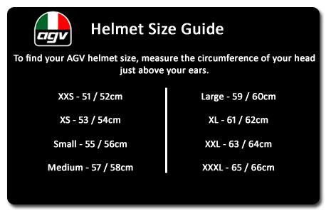 Agv Fluid Size Chart