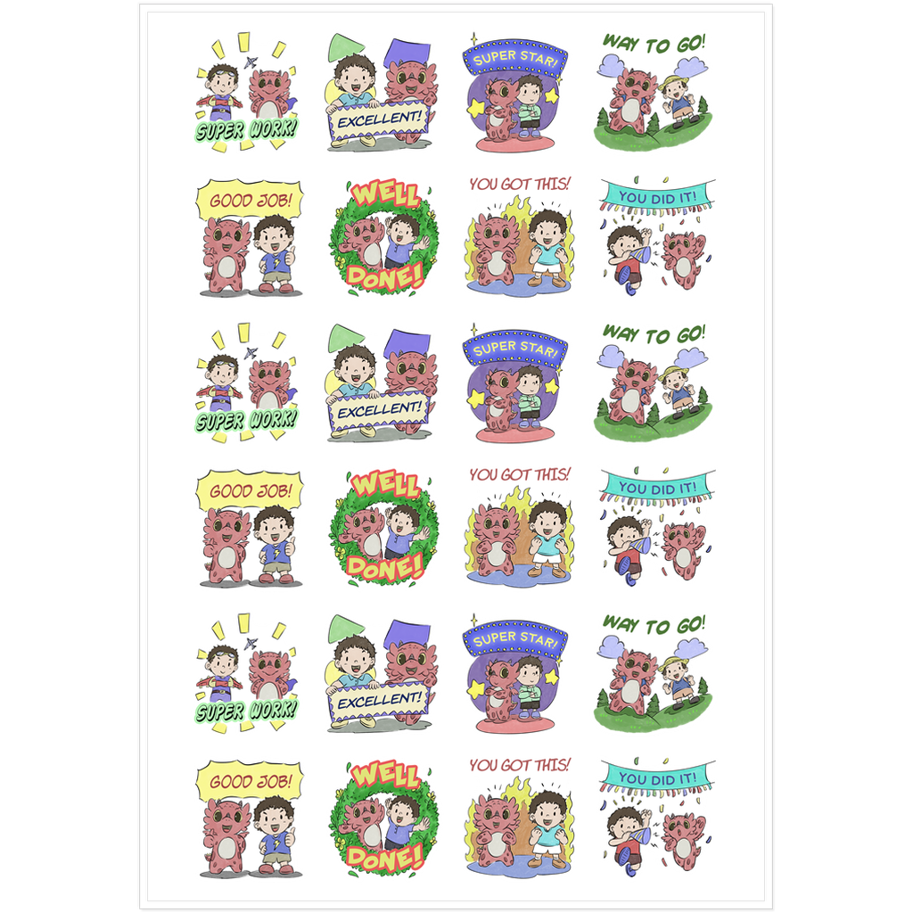 2'' Affirmation Stickers - Diggory Doo - My Dragon Books