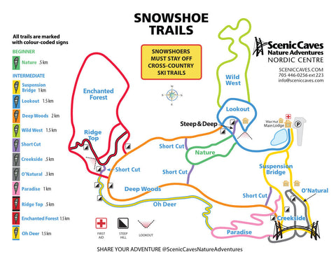 23/24 Scenic Caves Nature Adventures SnowShoe Trail Map