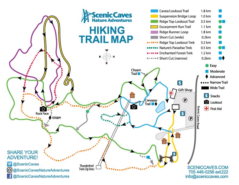 Scenic Caves Nature Adventures - Summer Trail Map