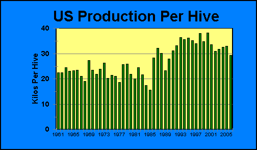 US Production Per Hive | Airborne Honey 